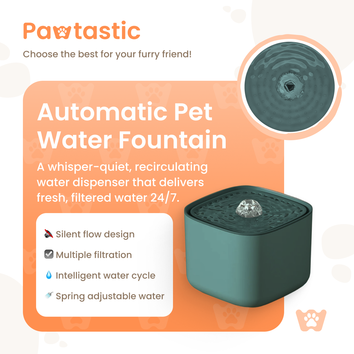 Pawtastic™ Automatic Pet Water Fountain