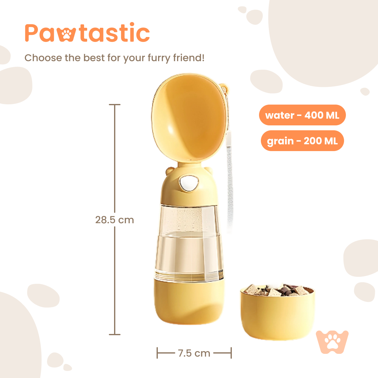 Pawtastic™ PawHydrate 2-in-1 Travel Bottle
