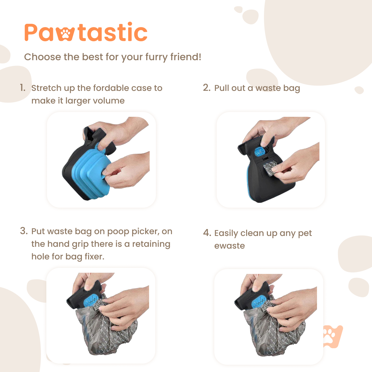 Pawtastic™ Foldable Pet Pooper Scooper
