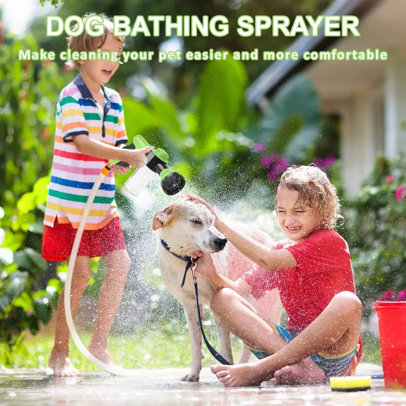 Pawtastic™ 8-in-1 Dog Shower Sprayer & Pet Cleaning Nozzle with Soap Dispenser