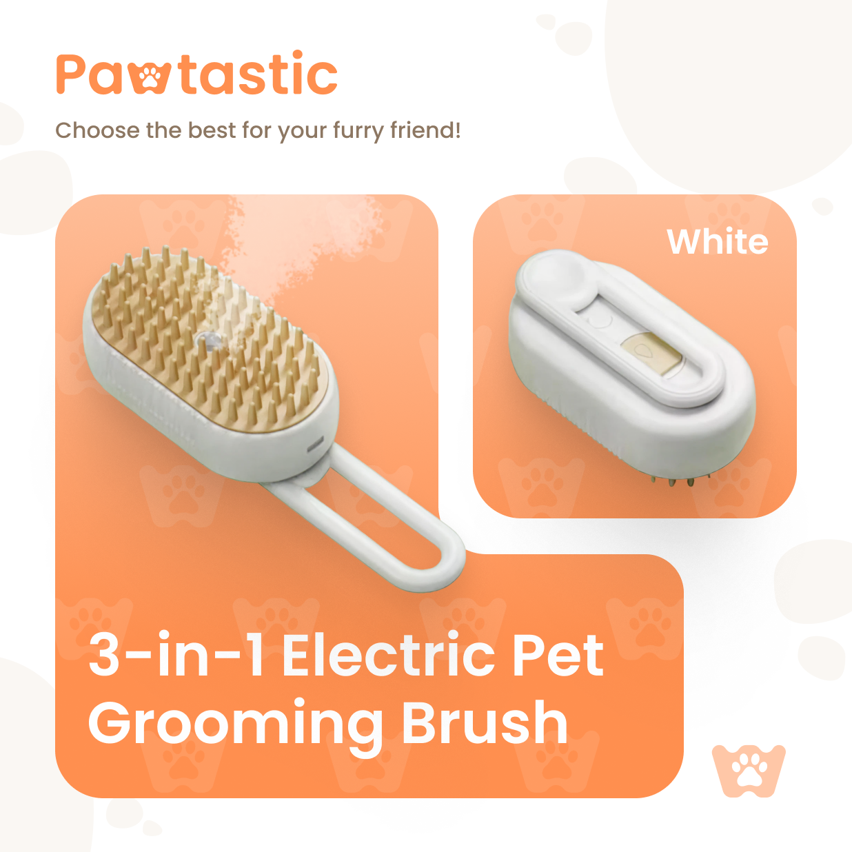 Pawtastic™ 3-in-1 Electric Pet Grooming Brush