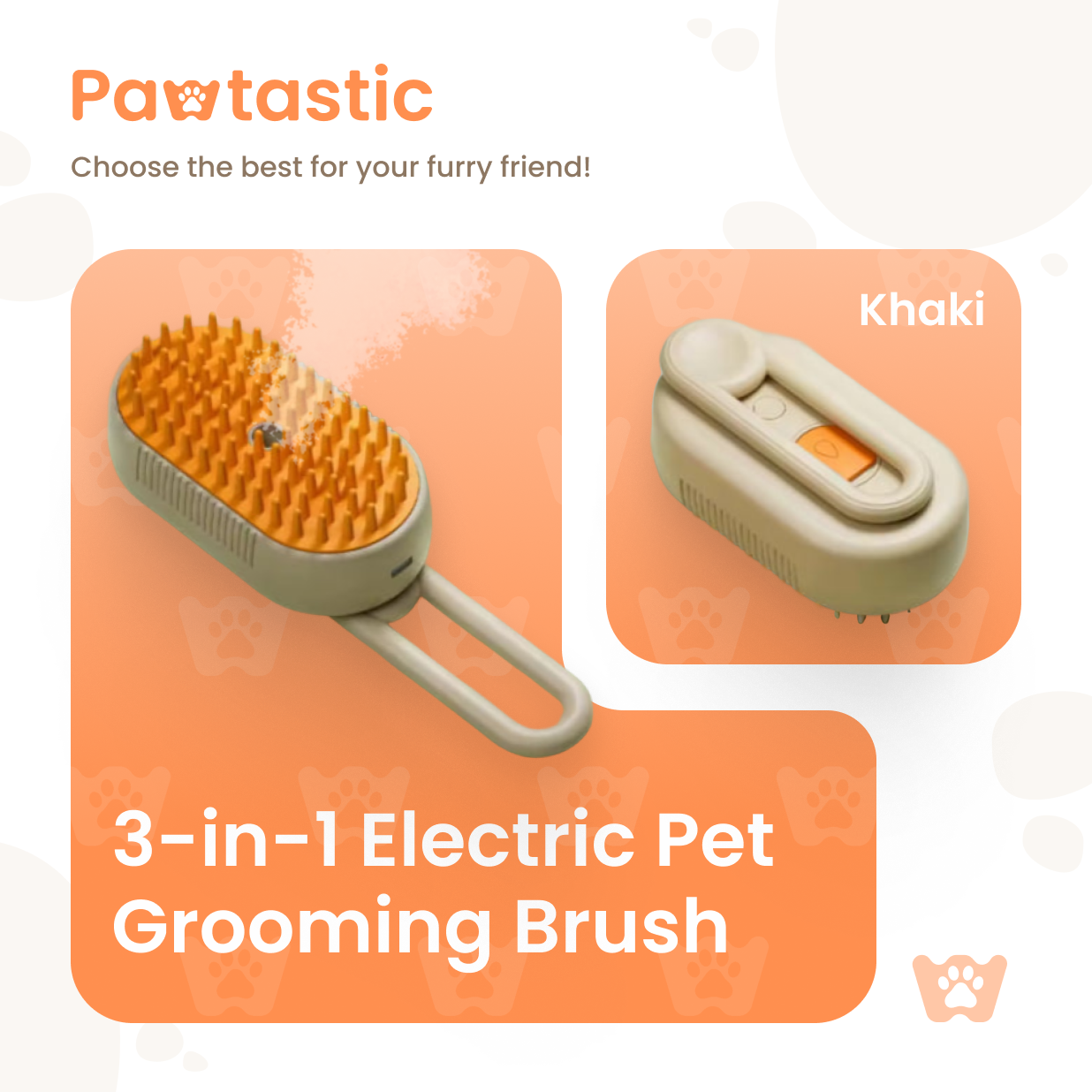 Pawtastic™ 3-in-1 Electric Pet Grooming Brush