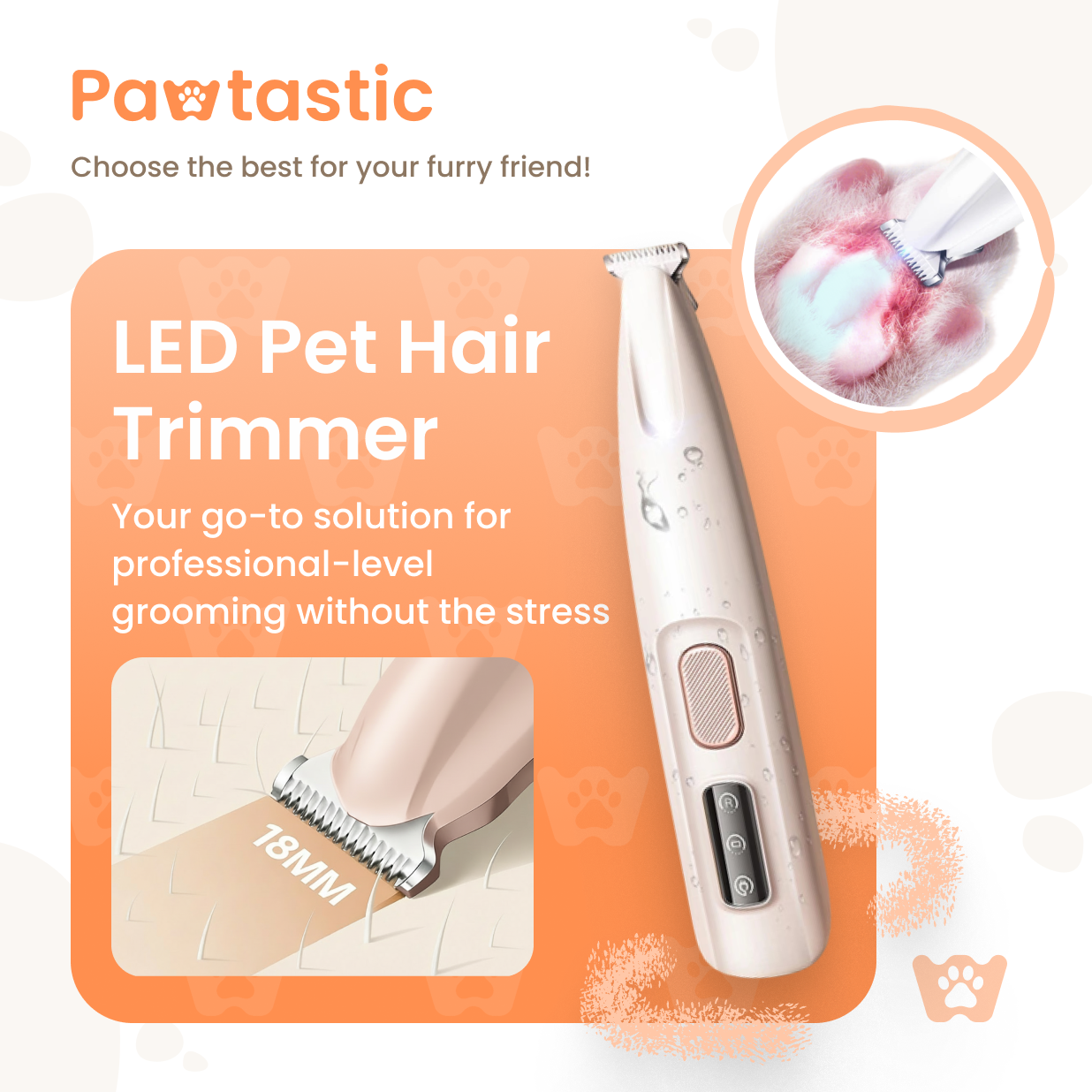 Pawtastic™ LED Pet Hair Trimmer